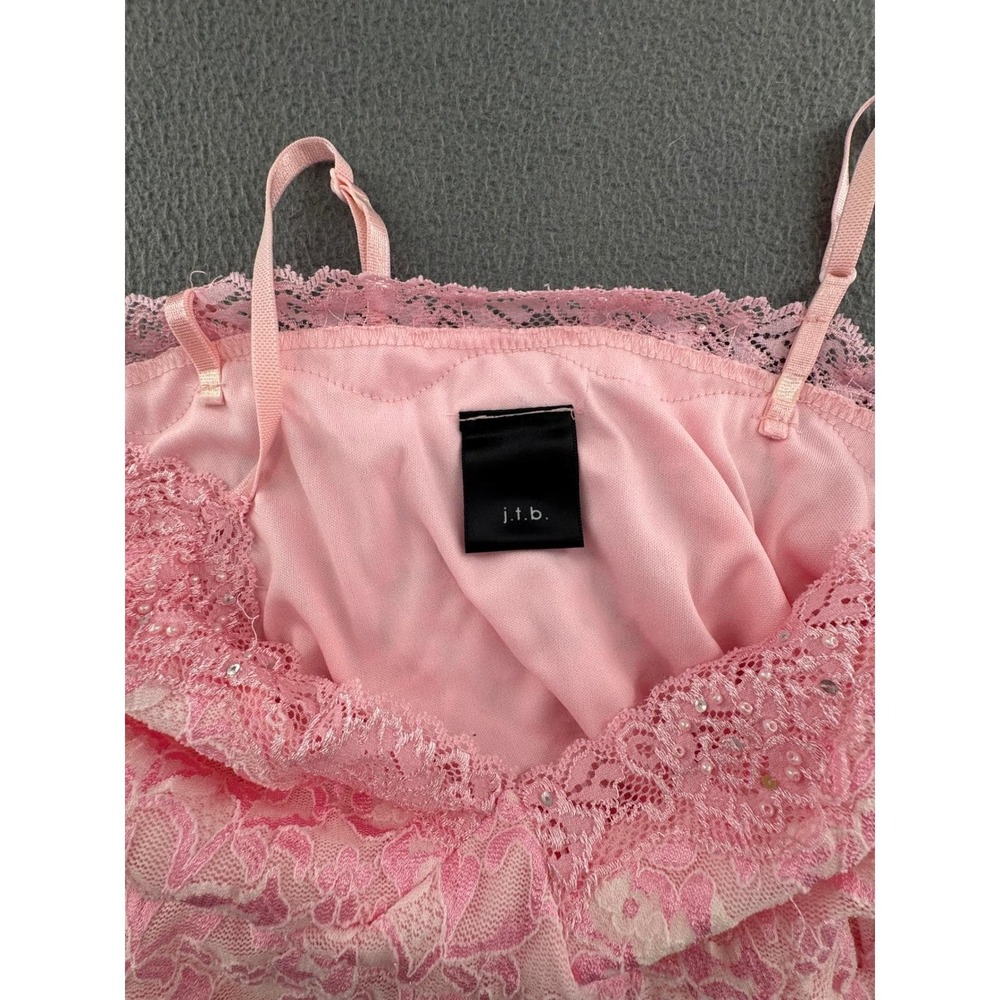j.t.b. Y2K Lace Cami XL Pastel Pink Floral Fairy Romantic Balletcore Coquette - Picture 5 of 13